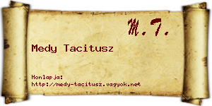 Medy Tacitusz névjegykártya